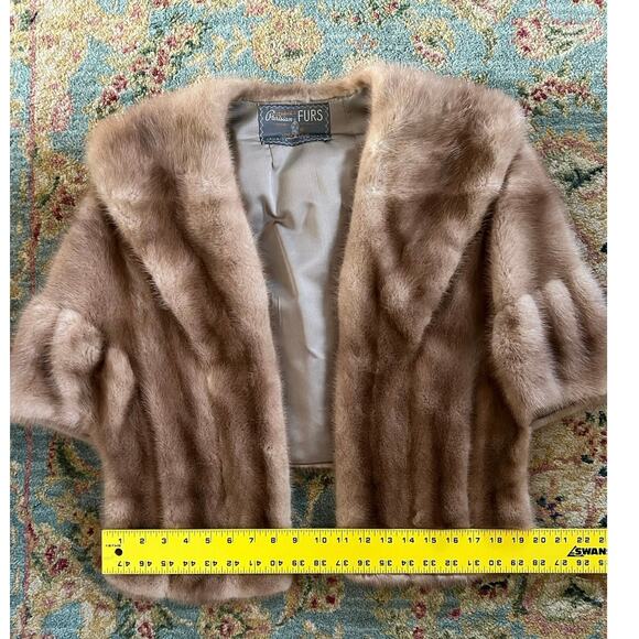 Vintage Mink Fur Cropped Shoulder Stole Wrap - Picture 15 of 16